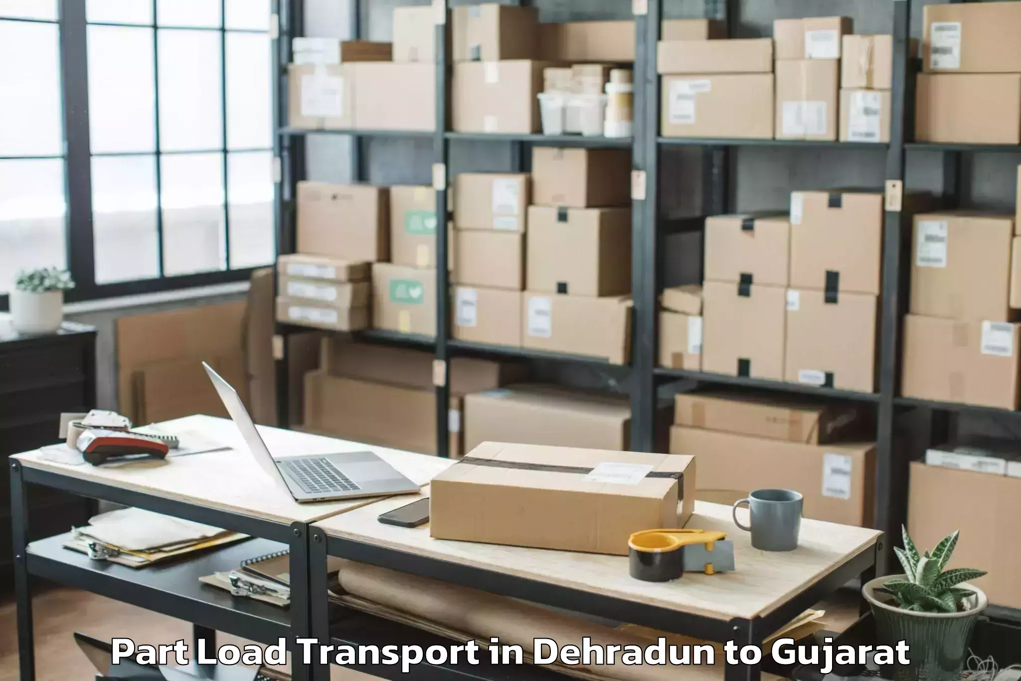 Easy Dehradun to Modasa Part Load Transport Booking